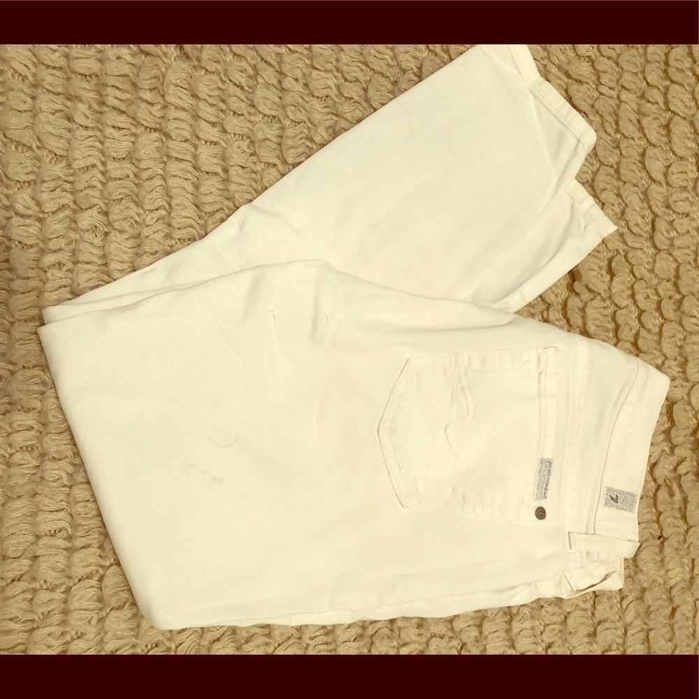 7 jeans - white denim cropped